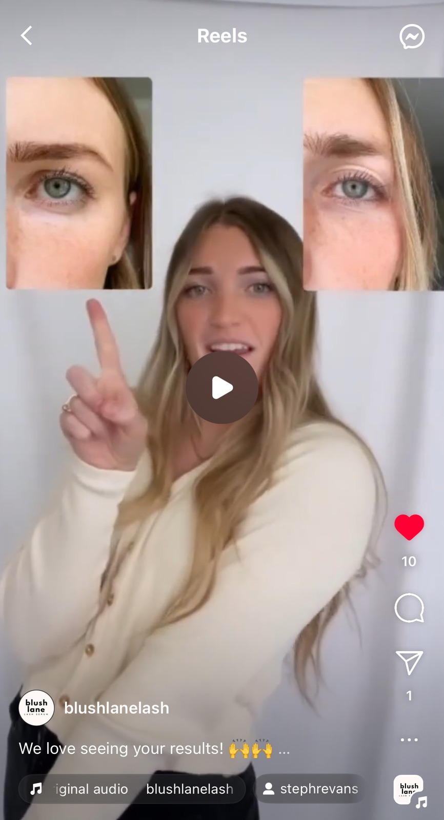 Steph speaking in a beauty reel